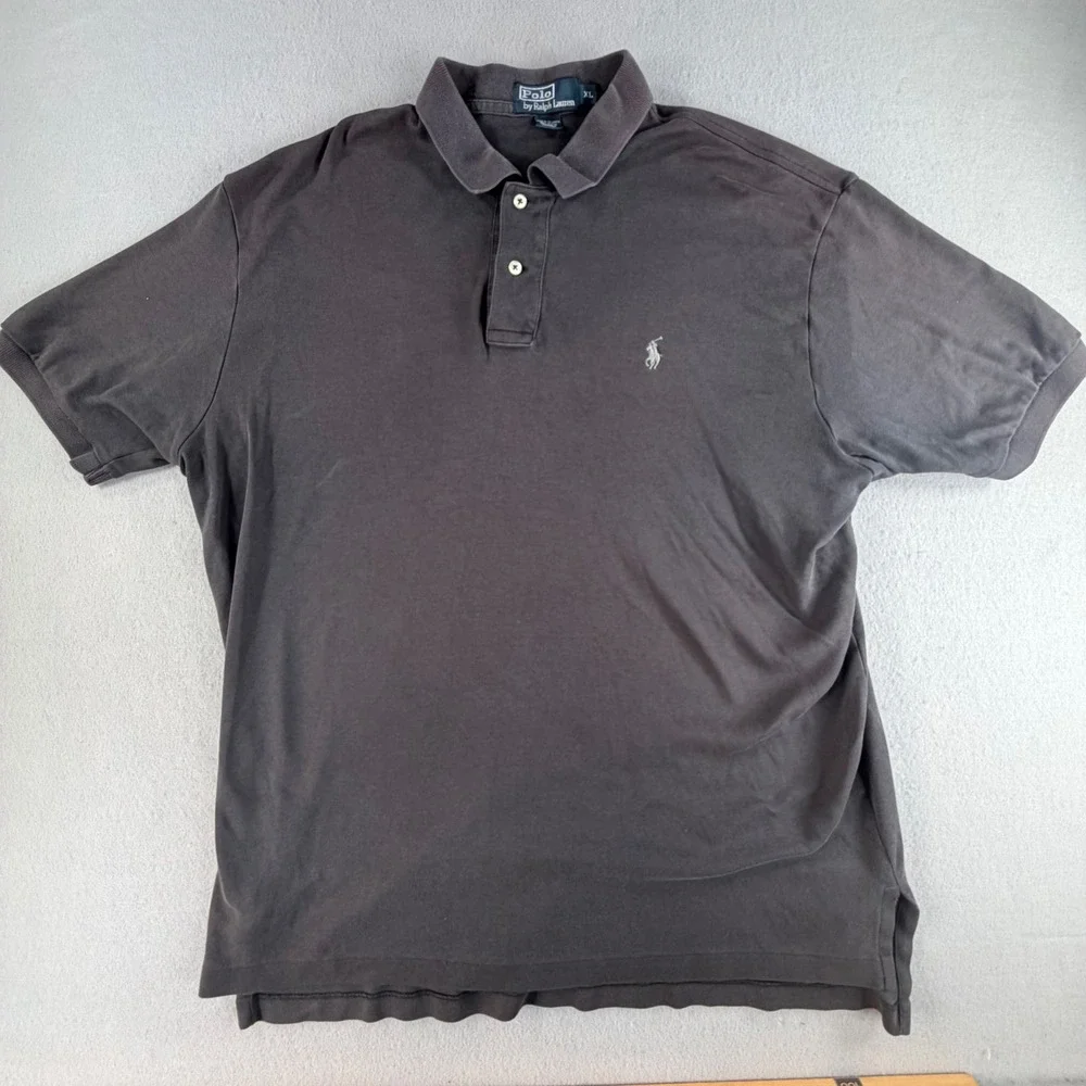 Polo Ralph Lauren Men's XL Faded Black Cotton Polo Shirt Pony Logo Classic Fit
